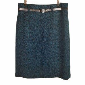 Covington Tweed Skinny‎ Pencil Skirt Women's 4 Blue Black Fully Lined Back Zip